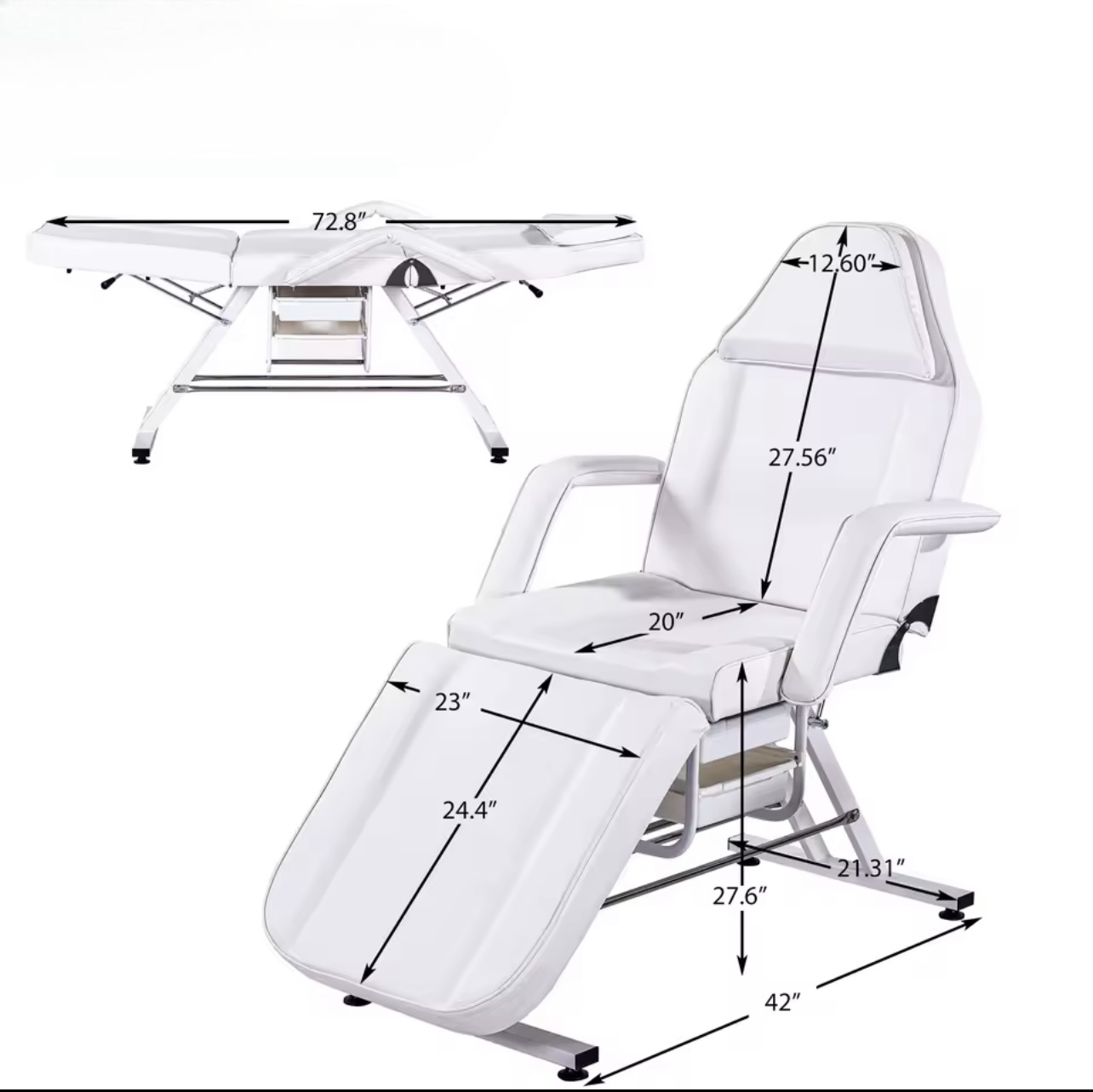 Professional Multifunctional Beauty & Massage Table With Adjustable Chair for Salon, Spa & Tattoo Studios